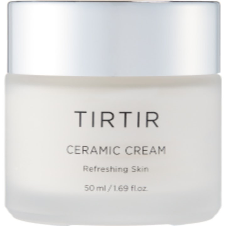 TIRTIR Ceramic Cream 50 ml opfriskende ansigtscreme i en krukke af matglas med et stilrent sølvlåg.
