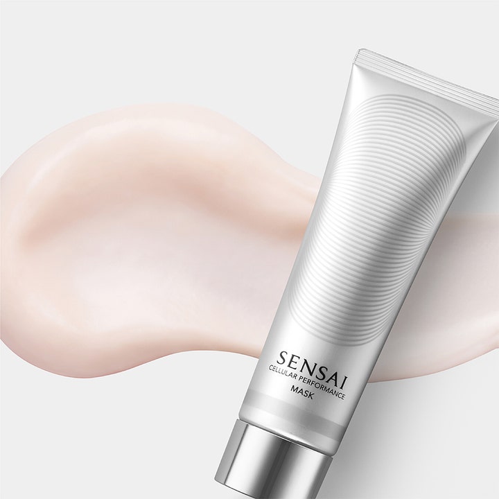 Sensai Cellular Performance Mask 100 ml ansigtsmaske på tube vist med cremet lyserød tekstur