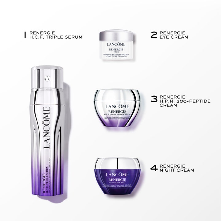 Lancôme Rénergie H.C.F. Triple Serum Face Routine Set 1 stk anti-age hudplejesæt i lilla og sølvfarvede beholdere