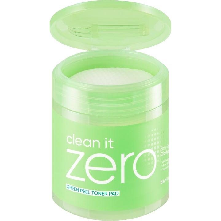 Banila Co Clean It Zero Green Peel Toner Pad 70 stk eksfolierende toner i grøn krukke med åbent låg