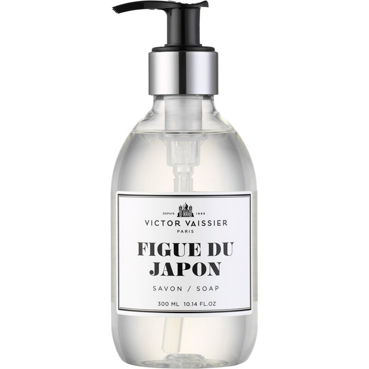 Victor Vaissier Figue du Japon 300 ml rensende håndsæbe i gennemsigtig flaske med sort pumpe og sølvdetaljer