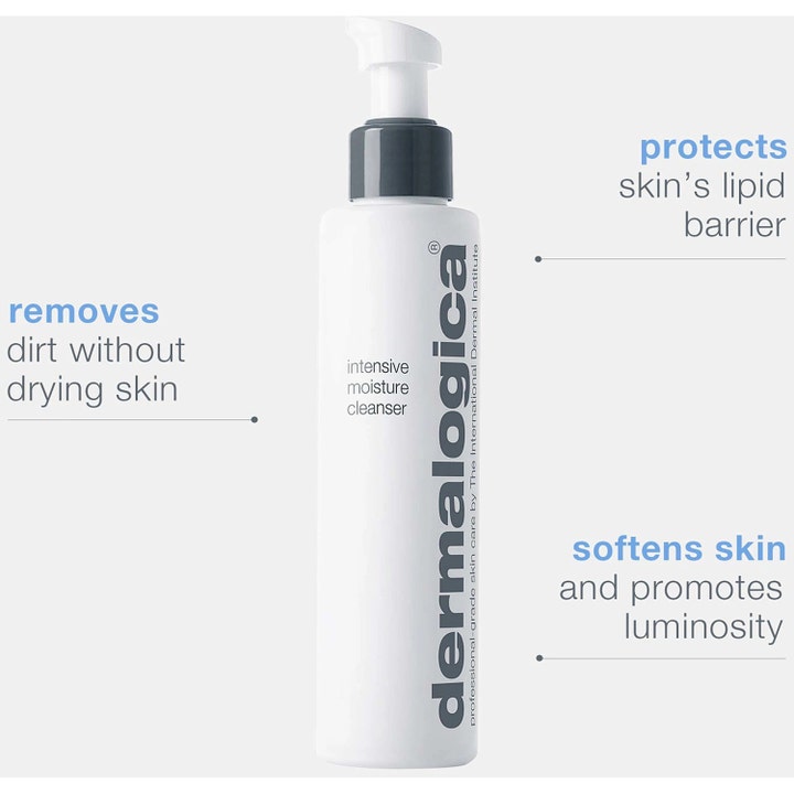 Dermalogica Intensive Moisture Cleanser 150 ml fugtgivende rens i hvid pumpeflaske der beskytter hudens barriere.
