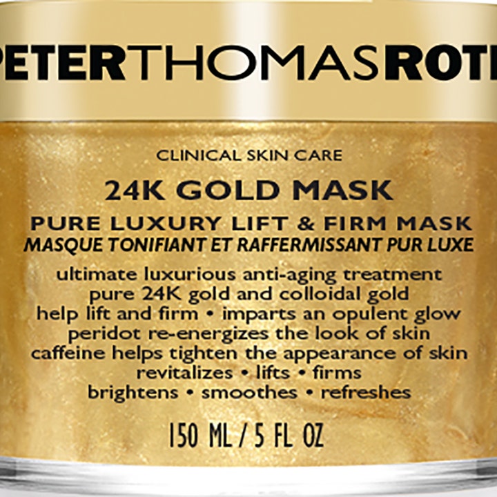 Peter Thomas Roth 24K Gold Mask 150 ml opstrammende ansigtsmaske i krukke med glitrende gylden tekstur.