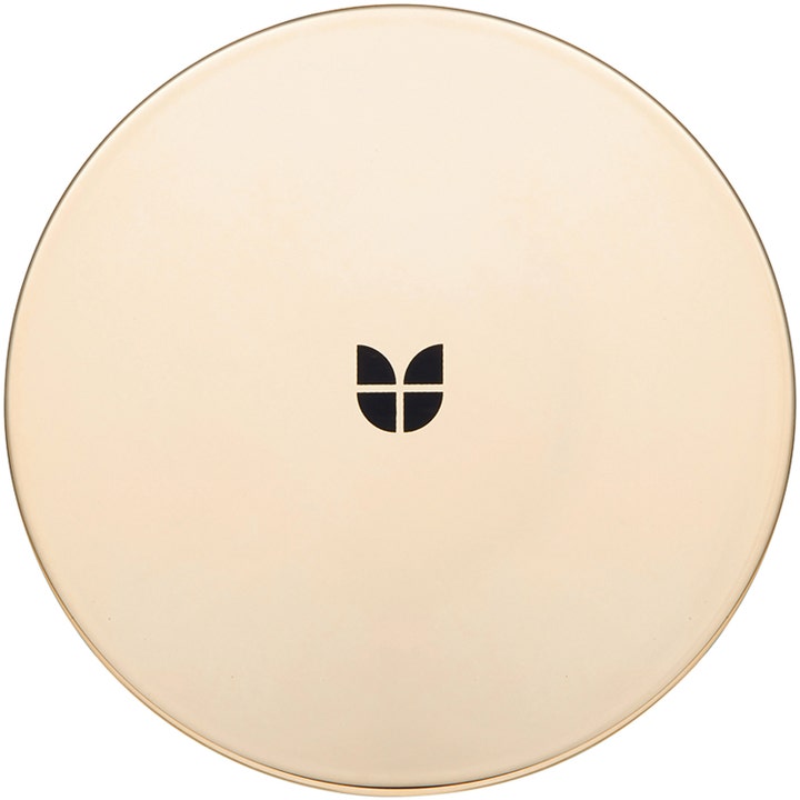Mizon Black Pearl Eye Gel Patch 84 g øjenmaske i guldfarvet krukke set oppefra med sort logo