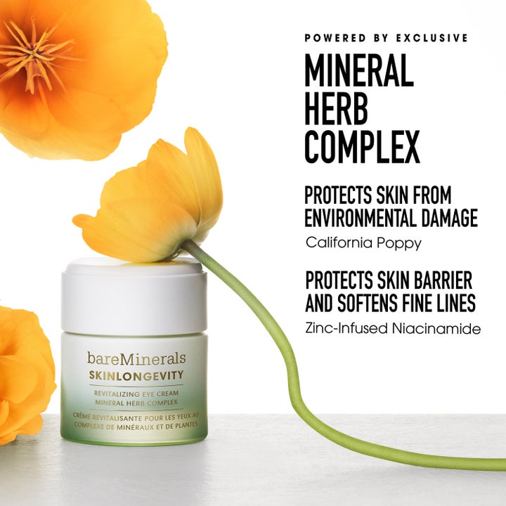 bareMinerals Skinlongevity Revitalizing Eye Cream 15 g mod fine linjer med Mineral Herb Complex og valmue