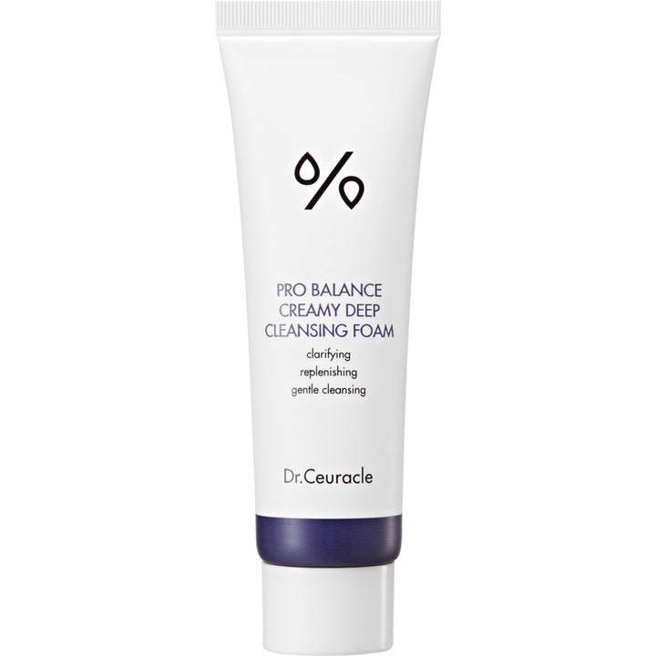 Dr. Ceuracle Pro Balance Creamy Deep Cleansing Foam 150 ml renseskum i hvid tube med mørkeblå detalje