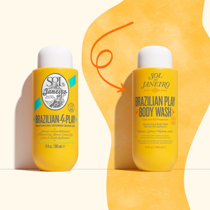 Sol de Janeiro Brazilian 4 Play 385 ml fugtgivende body wash i gul flaske med nyt designopdateret look