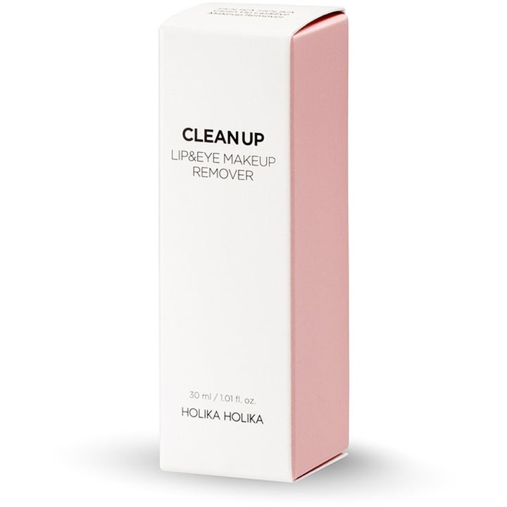 Holika Holika Clean Up Lip & Eye Makeup Remover 30 ml effektiv makeupfjerner i hvid og lyserød papemballage