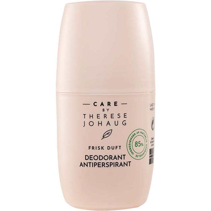 Care by Therese Johaug Deodorant Antiperspirant giver frisk duft i en lyserød roll-on plastflaske med sort tekst