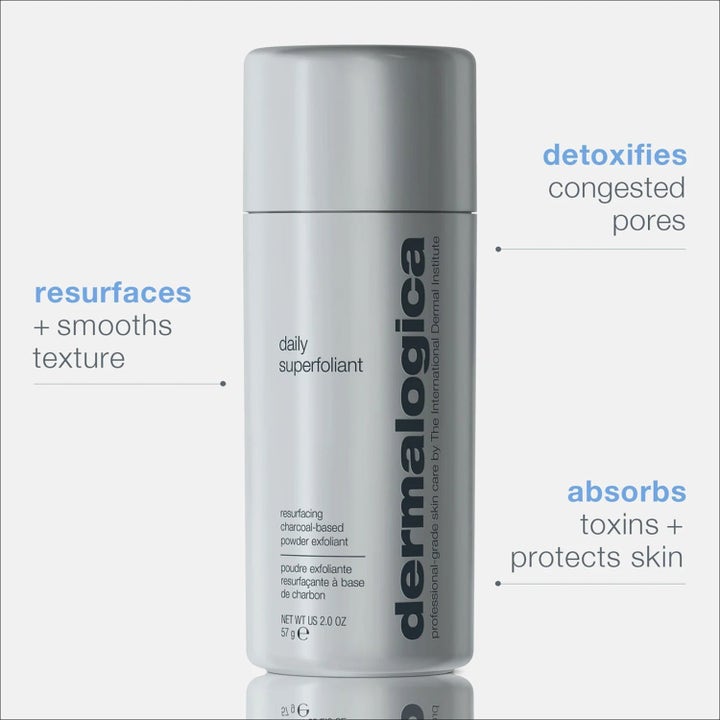 Dermalogica Daily Superfoliant 57 g ansigtsskrub i grå beholder der renser porer og beskytter huden