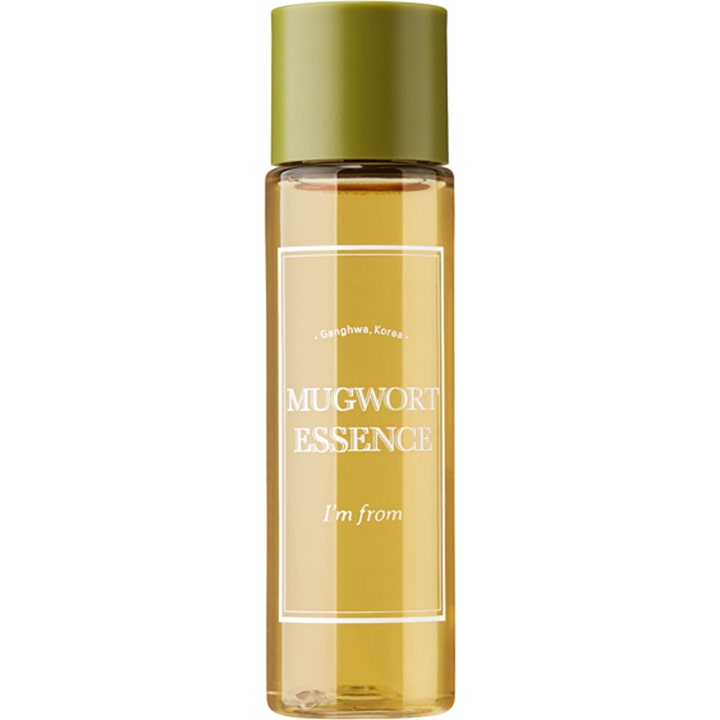 I'm from Mugwort Essence 160ml beroligende ansigtspleje i klar flaske med ravfarvet væske og olivengrønt låg