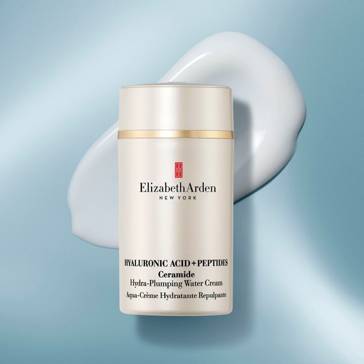Elizabeth Arden Ceramide Hyaluronic Acid + Peptides Water Cream 50 ml fugtgivende dagcreme i guldflaske med hvid tekstur