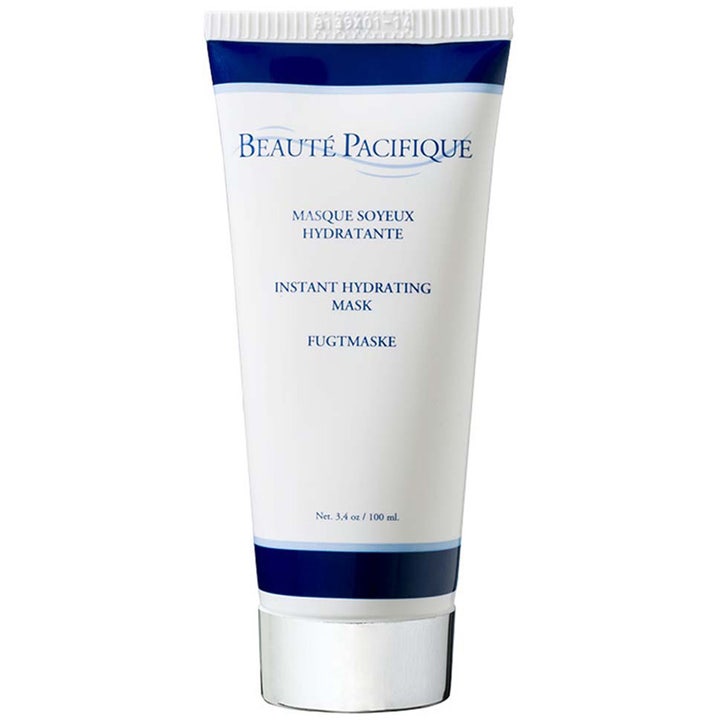Beauté Pacifique Instant Hydrating Mask 100 ml fugtgivende ansigtsmaske i en hvid tube med blå detaljer og sølvlåg