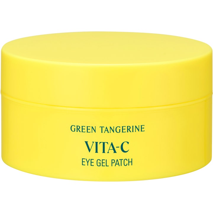 Goodal Green Tangerine Vita C Eye Gel Patch 60 stk giver huden glød i en klar gul krukke med matchende gult låg