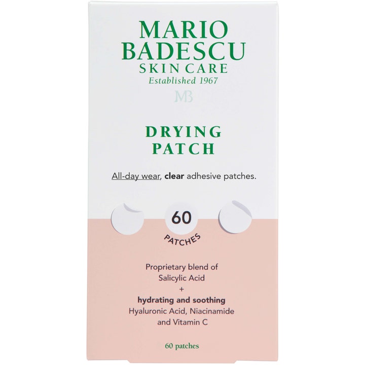 Mario Badescu Drying Patch 60 stk beroligende bumseplastre i hvid og lyserød papæske med salicylsyre