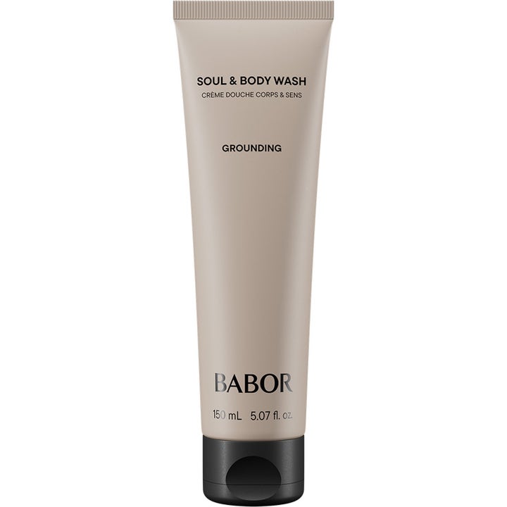 Babor Soul & Body Wash Grounding 150 ml plejende kropsvask i en mat beige tube med sort låg.