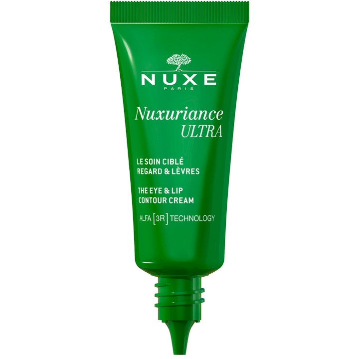 Nuxe Nuxuriance ULTRA Eye & Lip Contour 15 ml øjencreme i grøn tube med præcisionsspids og ALFA 3R teknologi