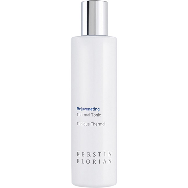 Kerstin Florian Rejuvenating Thermal Tonic 200 ml foryngende skintonic i en hvid flaske med sølvlåg.