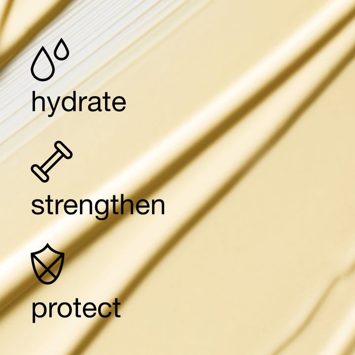 Clinique Dramatically Different SPF 50 50 ml fugtgivende dagcreme med gul tekstur og tekst for hydrate strengthen og protect