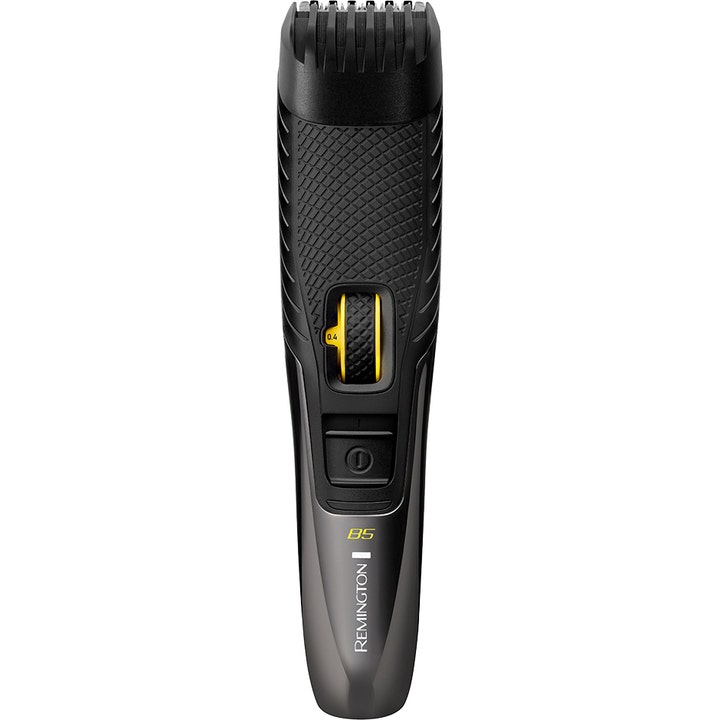 Remington Style Series B5 skægtrimmer til præcis styling med sort tekstureret greb og gult zoomhjul