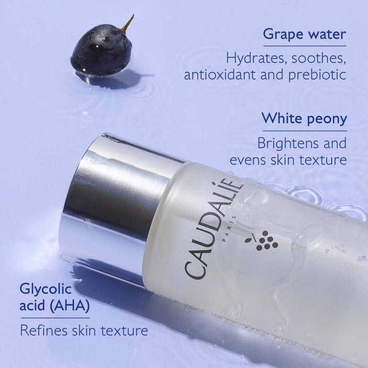 Caudalie Vinoperfect Concentrated Glycolic Essence 100 ml lysner huden med AHA og hvid pæon i frostet glasflaske.