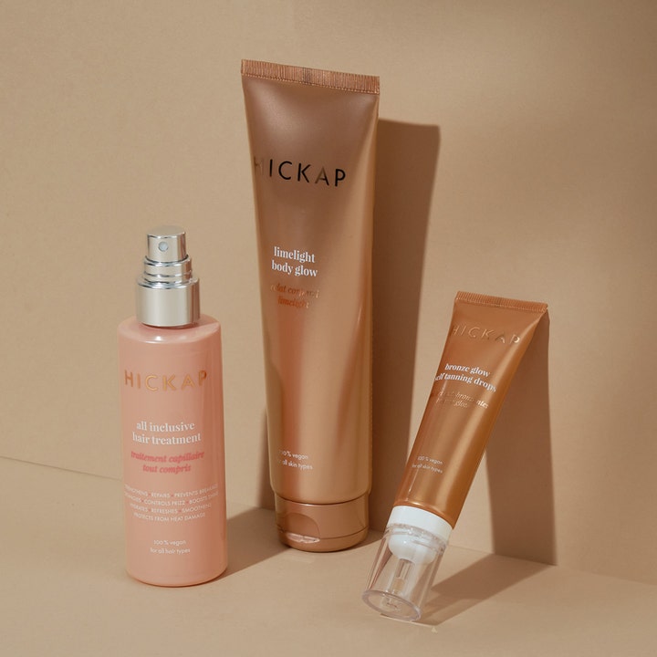 Hickap Bronze Glow Self Tanning Drops 30 ml giver solkysset glød i en bronzefarvet tube med klar hætte