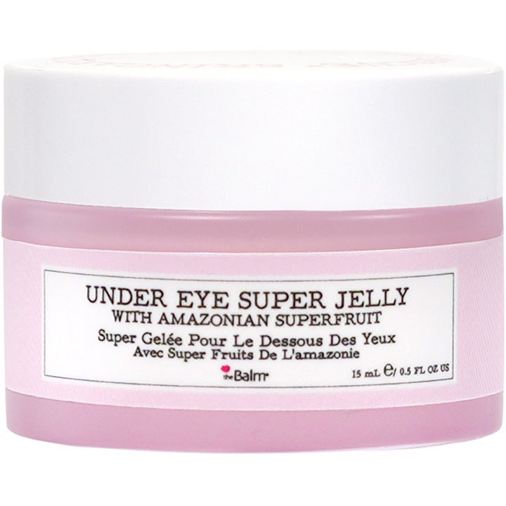 theBalm Under Eye Super Jelly 15 ml fugtgivende øjengelé med superfrugt i en lyserød krukke med hvidt låg