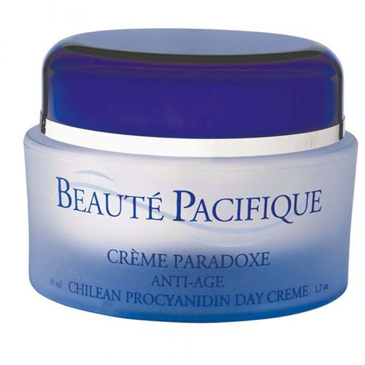 Beauté Pacifique Crème Paradoxe 50 ml anti-age dagcreme i frostet blå glaskrukke med mørkeblåt låg og sølvkant