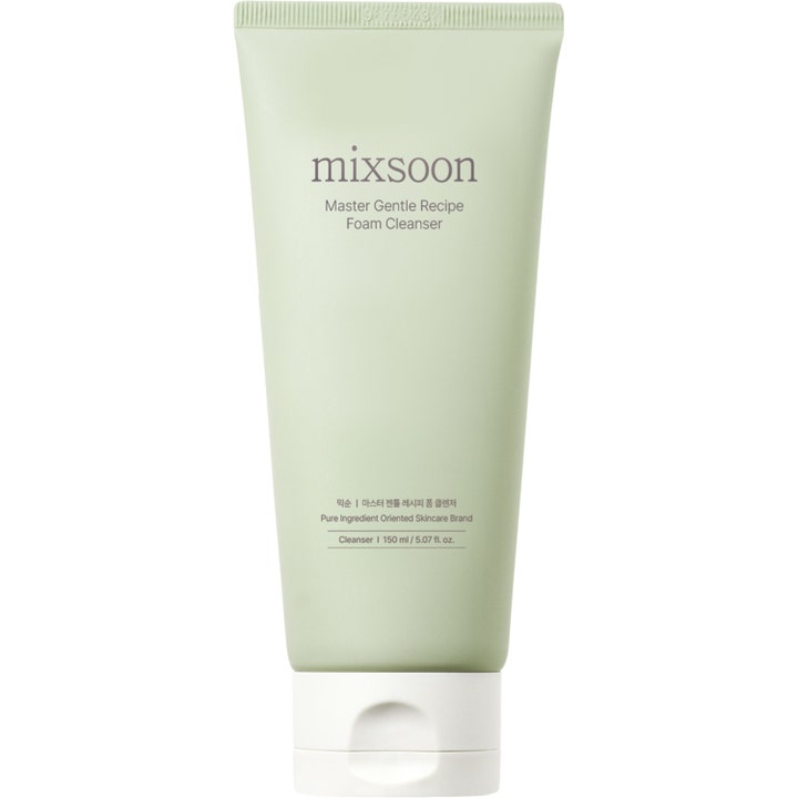 Mixsoon Master Gentle Recipe Foam Cleanser 150 ml mild ansigtsvask i en lysegrøn tube med hvidt låg