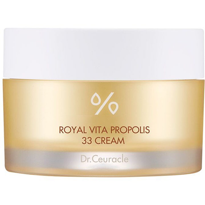 Dr. Ceuracle Royal Vita Propolis 33 Cream 50 ml glødgivende ansigtscreme i en gylden krukke med hvidt låg