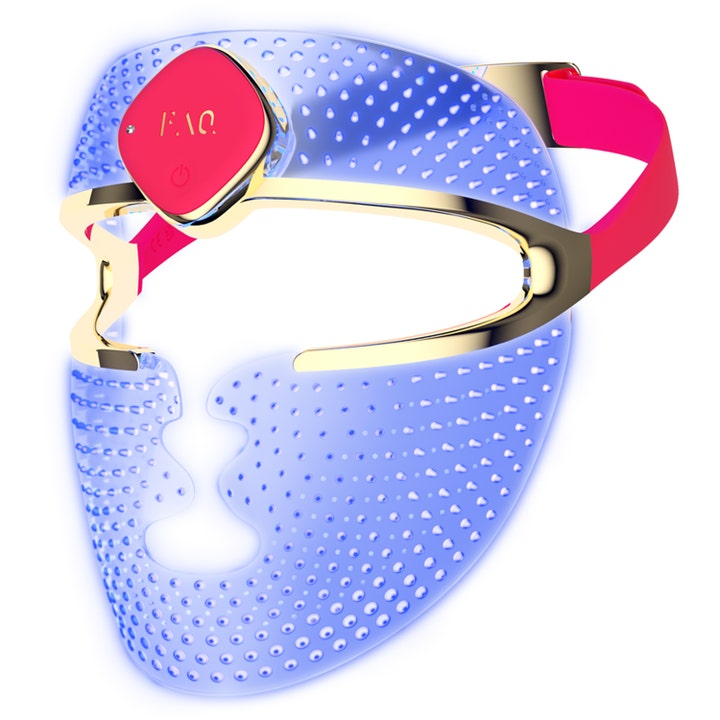 FAQ Swiss 201 Ultra-Lightweight Silicone RGB LED Face Mask 1 stk hudpleje med blåt lys og guldramme