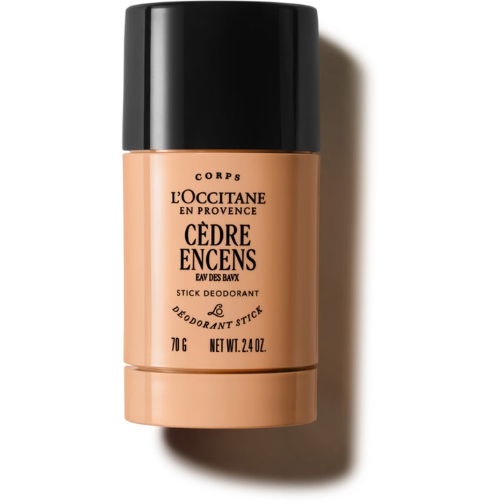 L'Occitane Cèdre &amp; Encens Stick Deodorant 70g beskyttende deodorant stick i beige emballage med sort låg