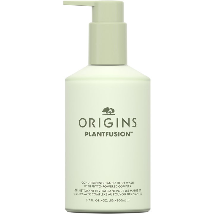 Origins Plantfusion Conditioning Hand & Body Wash 200 ml plejende kropsvask i lysegrøn flaske med praktisk pumpe