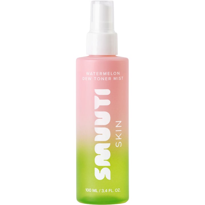 Smuuti Skin Watermelon Dew Toner Mist 100 ml fugtgivende ansigtsspray i lyserød og grøn ombré flaske