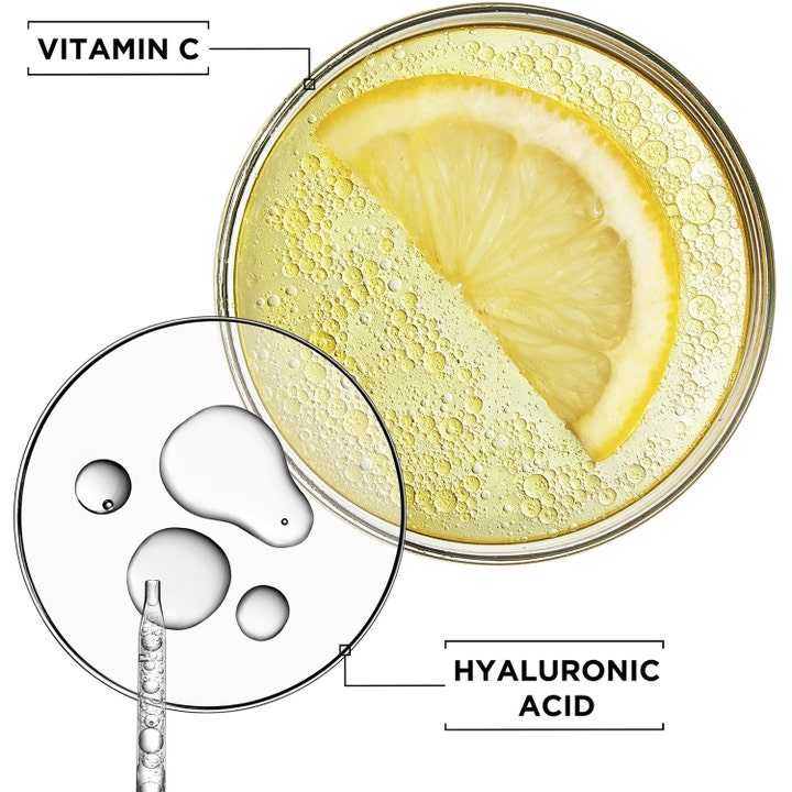 Garnier Vitamin C Sheet Mask 28 g glødgivende maske med citronskive og dråber af Hyaluronic Acid