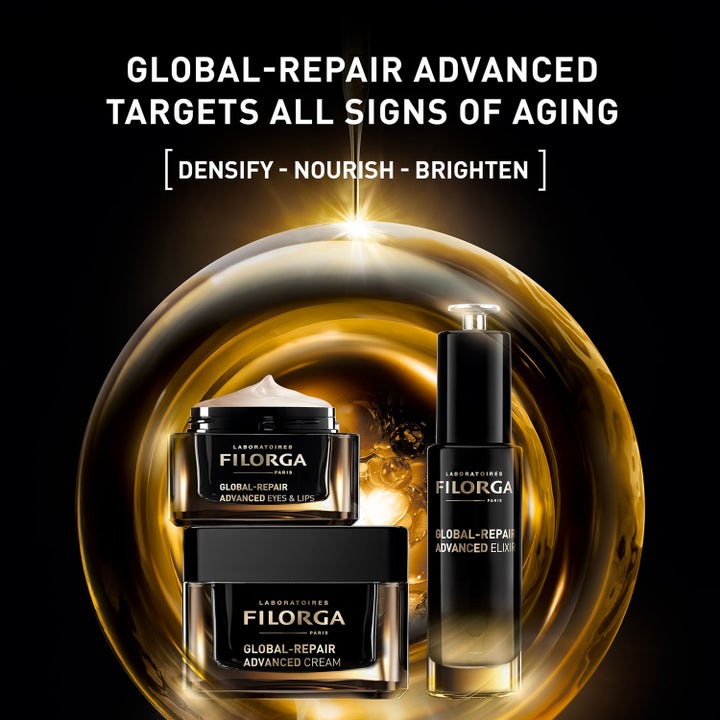 Filorga Global-Repair Advanced Eyes &amp; Lips 15 ml øjencreme i krukke mod rynker med hudplejeserie i guld sfære