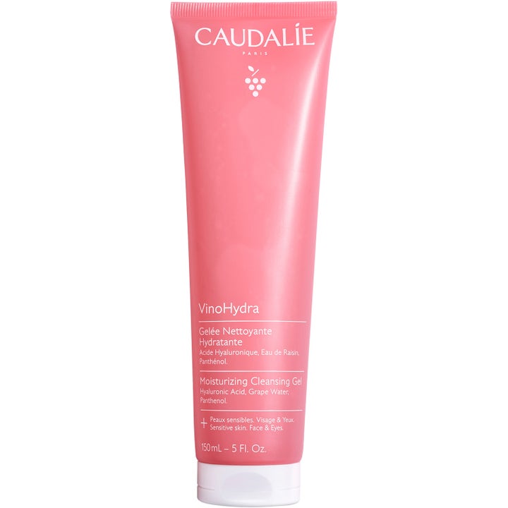 Caudalie VinoHydra 150ml fugtgivende rensegel med hyaluronsyre i en lyserød tube der giver en ren hud