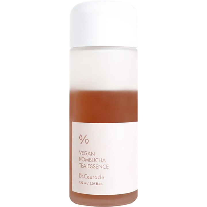 Dr. Ceuracle Vegan Kombucha Tea Essence 150 ml fugtgivende ansigtssessens i frostet glasflaske med hvidt låg