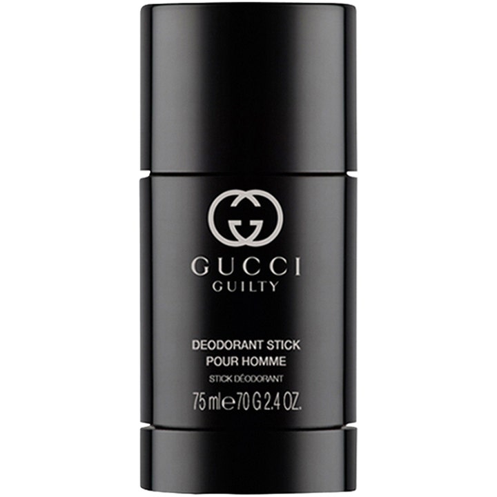 Gucci Guilty Pour Homme 75 ml deodorant stick giver friskhed i en stilren mat sort emballage med sølv tekst