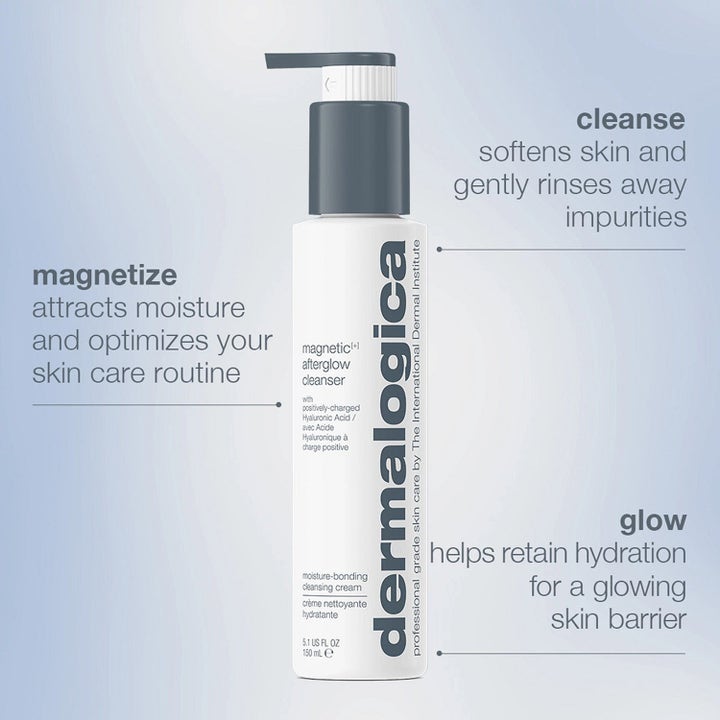 Dermalogica Magnetic Afterglow Cleanser 150 ml ansigtsrens i hvid pumpeflaske der giver fugt og glød