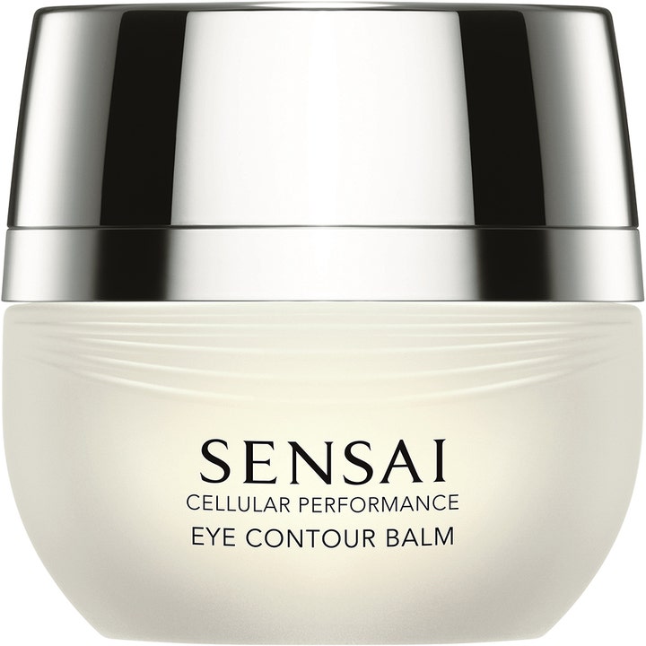 Sensai Cellular Performance Eye Contour Balm plejende øjencreme i frostet hvid krukke med blankt sølvlåg