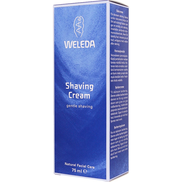 Weleda Shaving Cream 75 ml plejende barbercreme i blå papæske til skånsom barbering