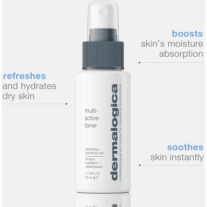 Dermalogica Multi-Active Toner 50 ml fugtgivende ansigtsmist i hvid sprayflaske der booster hudens fugtoptagelse.