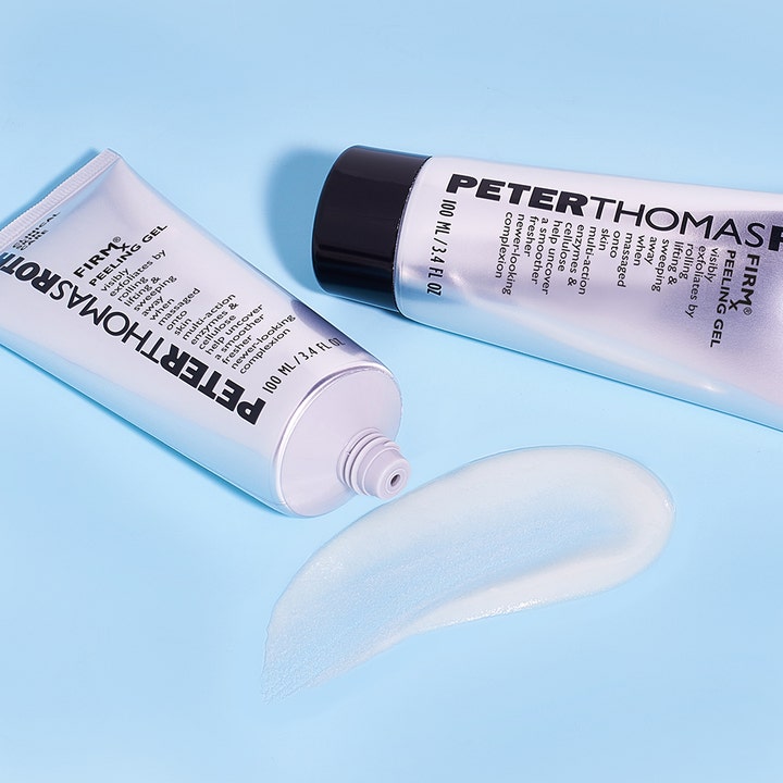 Peter Thomas Roth Firmx Peeling Gel 100 ml eksfolierende ansigtsskrub med hvid geltekstur og tuber