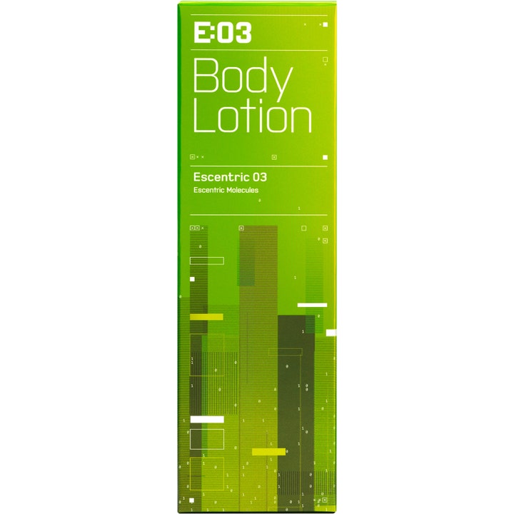 Escentric Molecules Escentric 03 Body Lotion 200 ml plejende kropspleje i limegrøn æske med grafisk mønster