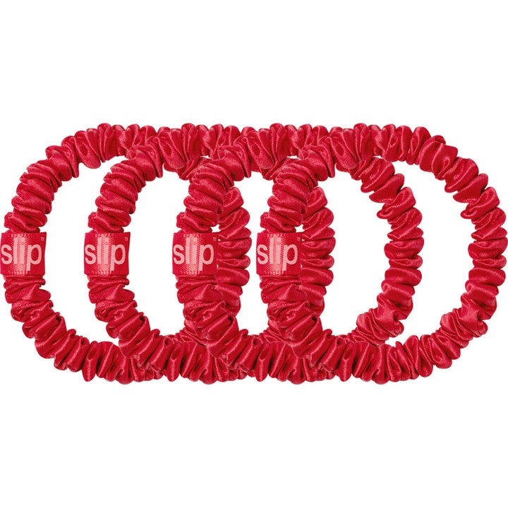 Pure Silk Skinny Scrunchies Red