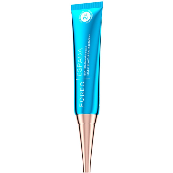 FOREO Espada Blemish Solution 15 ml spot treatment mod urenheder i blå tube med spids applikator og 2% salicylsyre