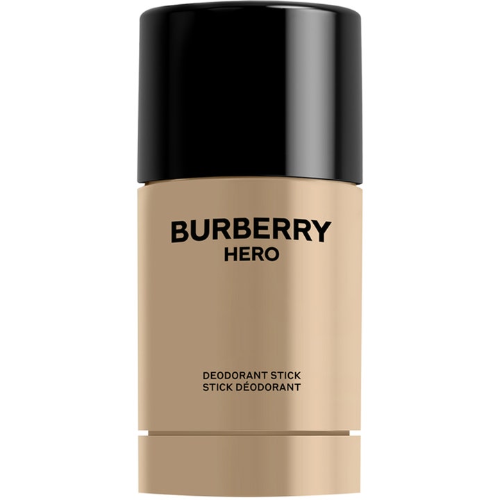 Burberry Hero deodorantstick giver langvarig friskhed i en elegant beige emballage med sort hætte.
