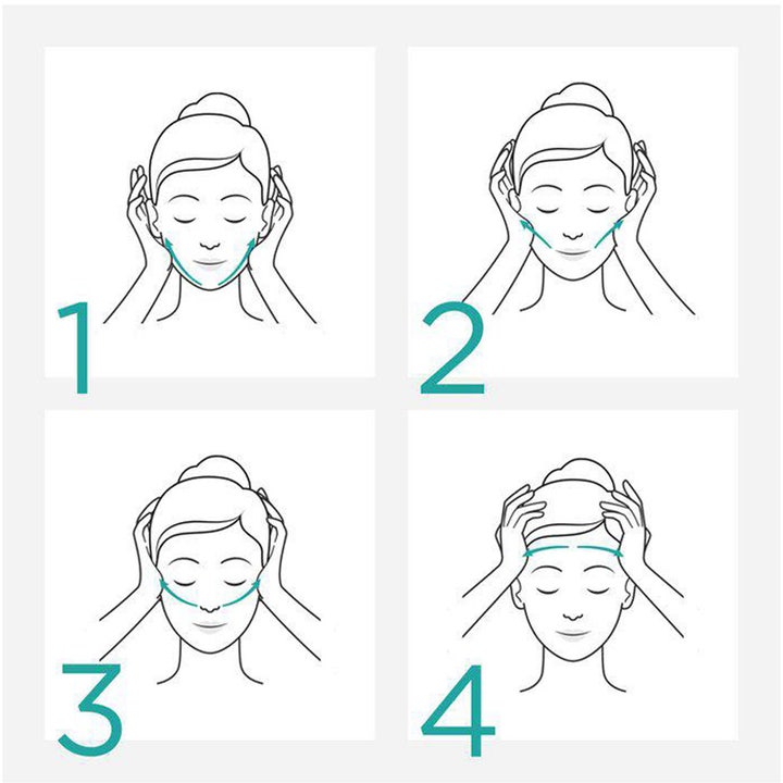 Clarins Cryo-Flash Cream-Mask 75 ml ansigtsmaske med illustration af fire trin til ansigtsmassage