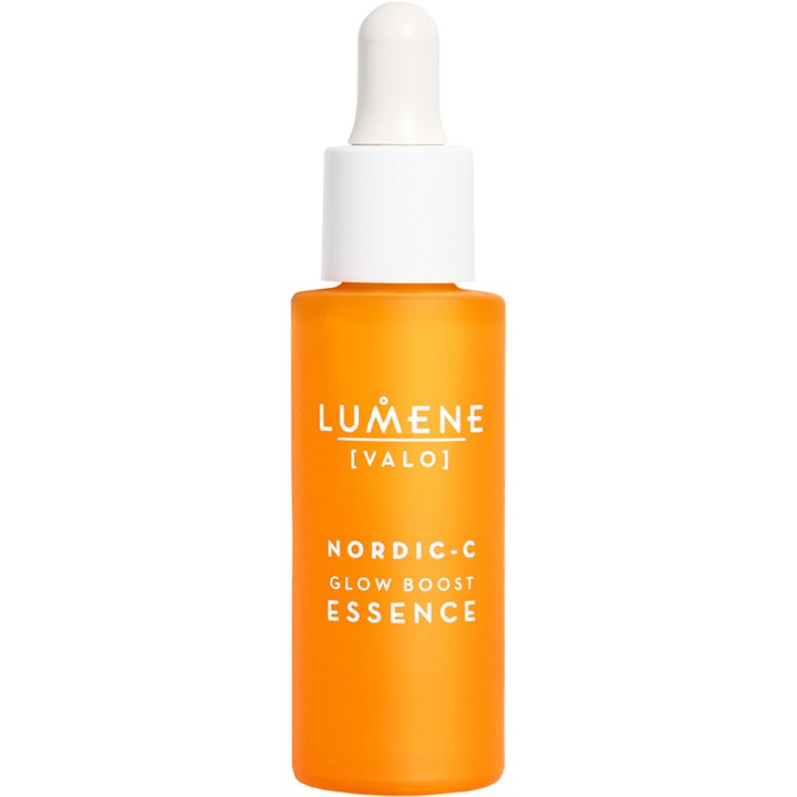 Lumene Nordic-C Glow Boost Essence 30 ml glødgivende serum med C-vitamin i en orange frostet glasflaske med pipette
